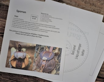 Sporran Pattern template and instructions with photos