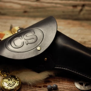 Handmade Leather Civil War Flap Holster for 1851 Navy Revolver