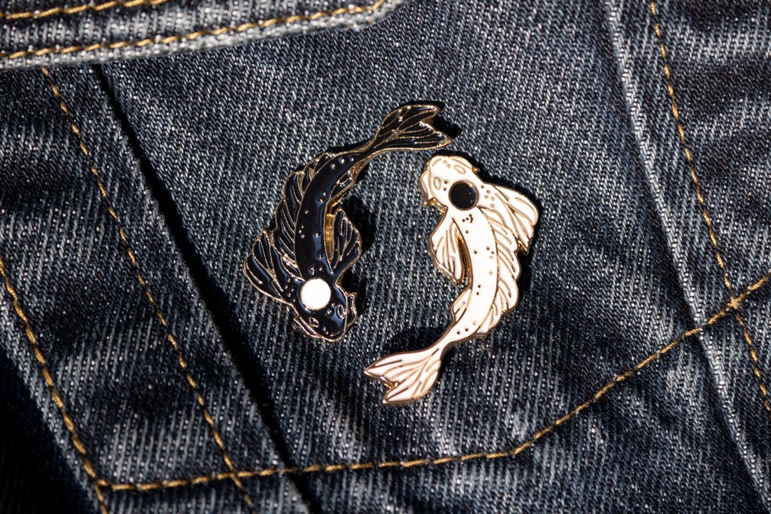 Yin Yang Koi Fish Pin Set - Etsy