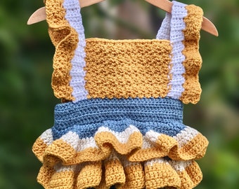 Crochet Baby Romper 3-6 month old