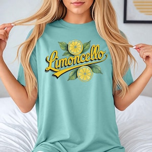 Limoncello Garment-Dyed T-Shirt, Comfort Colors Tee, Unisex Graphic Tee, Lemon Print Shirt, Summer Collection
