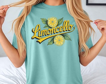 Limoncello Garment-Dyed T-Shirt, Comfort Colors Tee, Unisex Graphic Tee, Lemon Print Shirt, Summer Collection