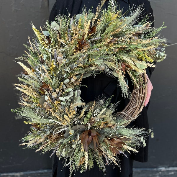 Dried Flower Wreath Etsy