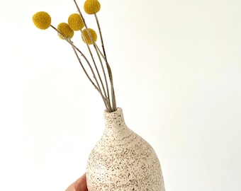 Beige speckled tapered vase