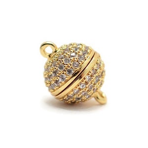 1 pcs Round Ball Clasp 10mm for Bracelet Necklace, Clasp for jewelry making, Clasps for bracelets necklaces, CZ micro Pave Clasp