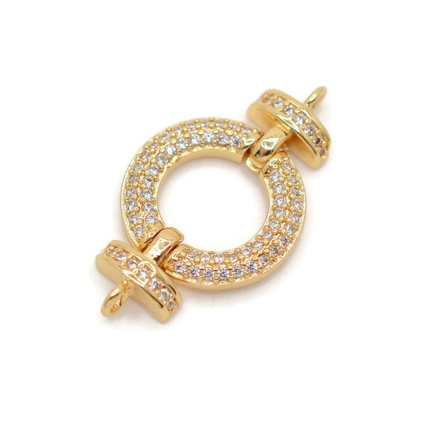 CZ Connector Link 18K gold, Micro Pave links, Cubic Zirconia Links for DIY Jewelry Findings, Bracelet connector, Jewelry making, 1pcs