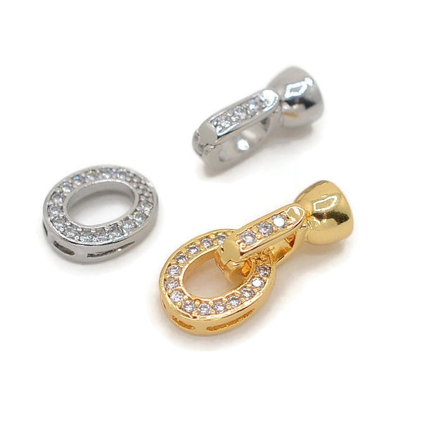 1 pcs CZ Interlocking Clasp for Bracelet Necklace, CZ micro Pave Clasp, Basic Supplies, DIY Jewelry Making, Pave Enhancer, Buckle clasp