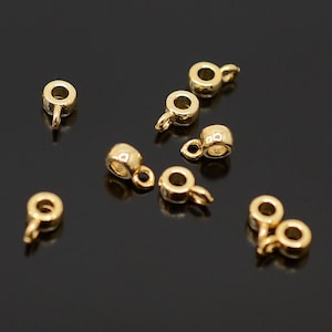 1pcs 4mm Brass Pendant Enhancer Bail, Brass Tube Bails, Loop Bails, Long-Lasting Plated, Ring Bail for pendant, bail DIY Tarnished