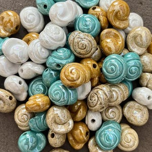 1 pcs Ceramic Shell Beads ~24:20mm, Porcelain Conch Shape Beads, High Luster Beads, Ocean Theme Beads, Jewelry making beads, DIY