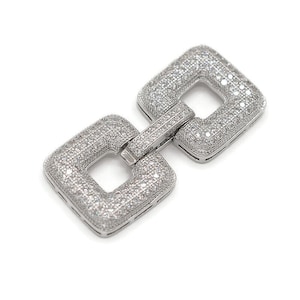 1 pcs Square Clasp for Bracelet Necklace, Brass Cubic Zirconia Fold Over Clasps, CZ micro Pave Clasp, Basic Supplies, DIY Jewelry Making