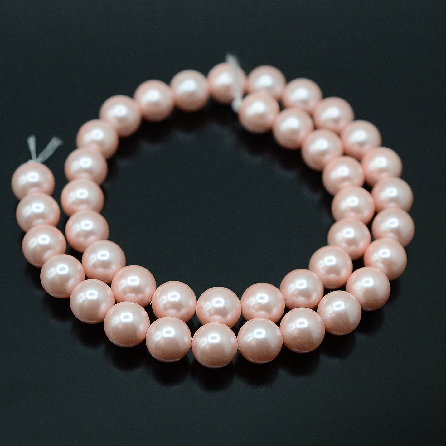 Shell Pearl Round 10mm Luster Pink Shell Pearl Round Beads 15.5 Strand, 10mm Peach Loose ...
