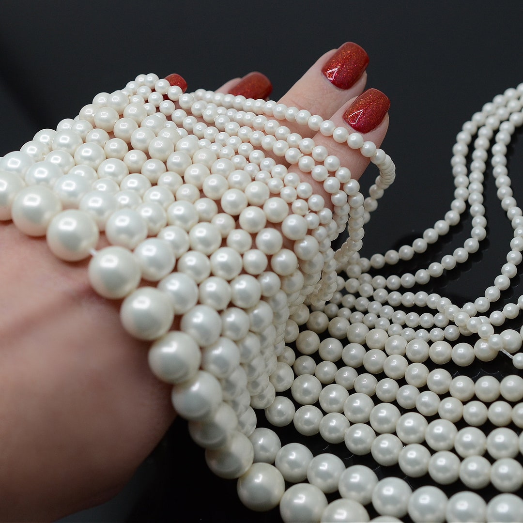 Shell Pearl Round White Shell Pearl Round Beads 15.5