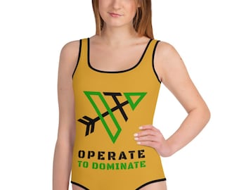 All-Over Print Youth Swimsuit - Operate To Dominate