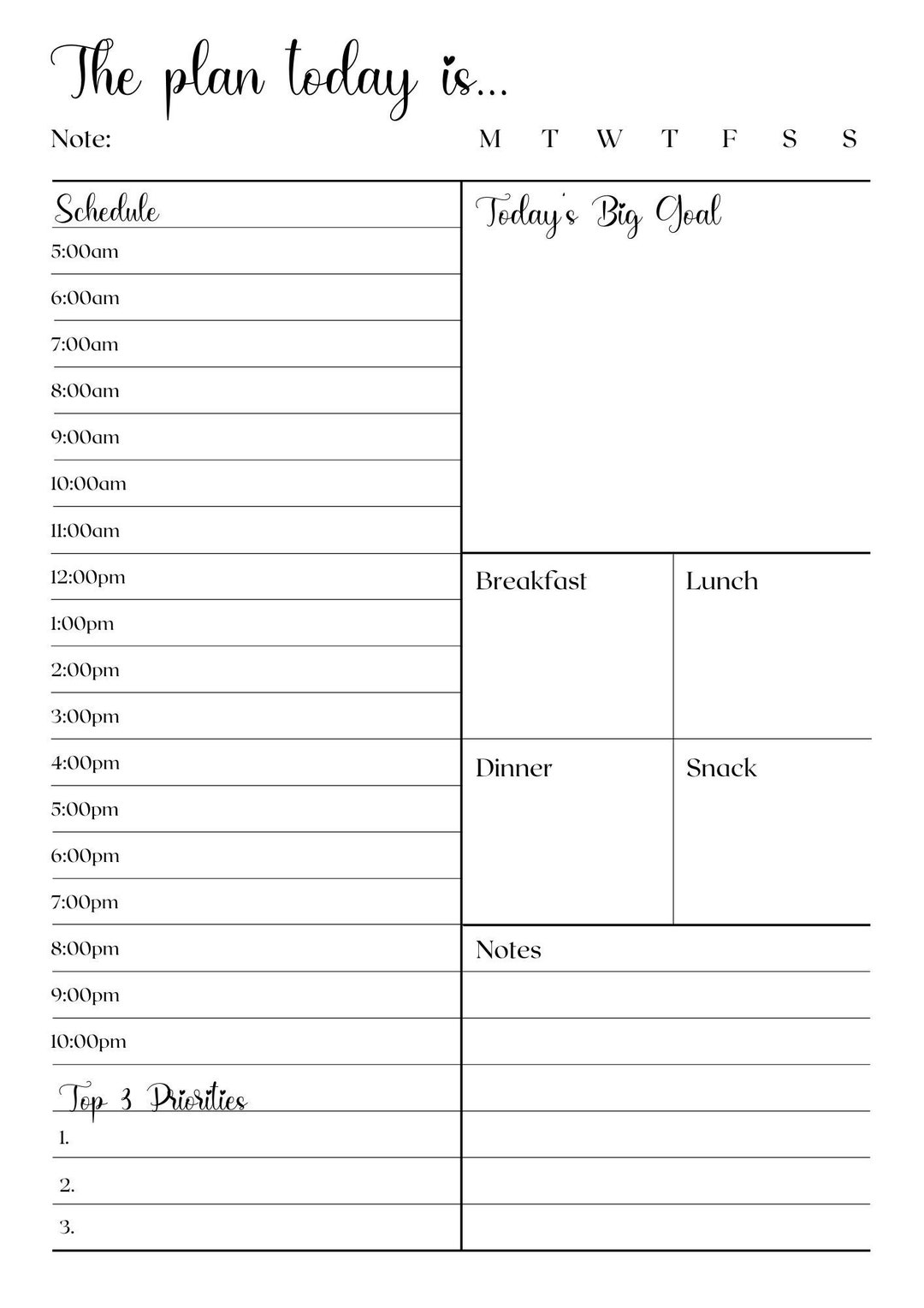 Printable Daily, Weekly, Monthly Planner - Etsy