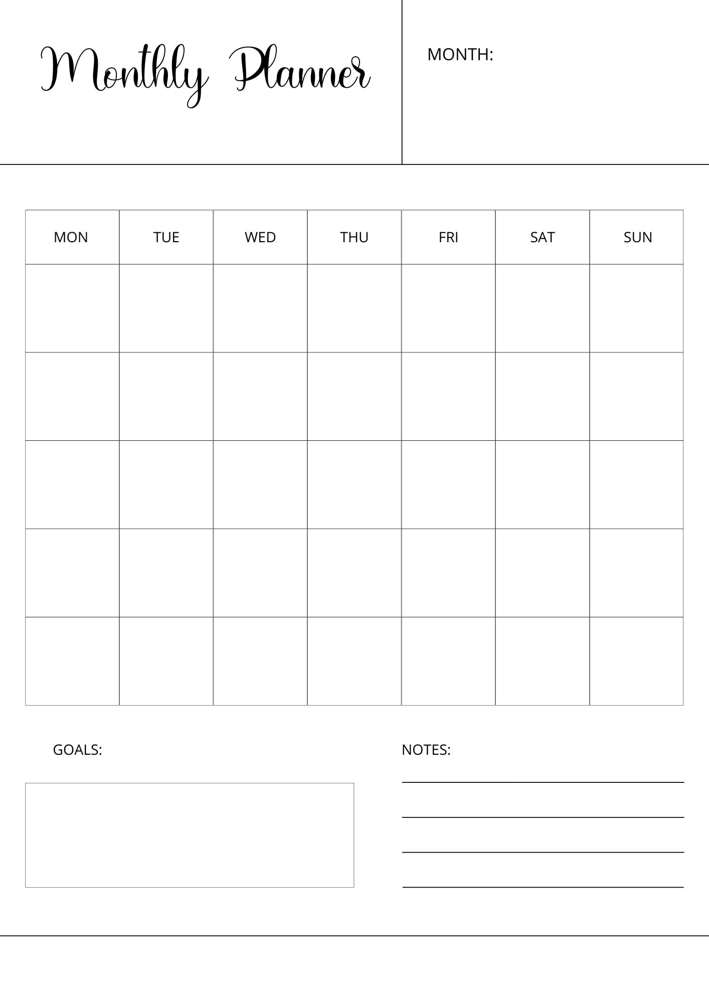 Printable Daily, Weekly, Monthly Planner - Etsy