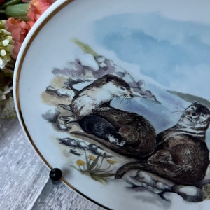 Wildlife Of Britain Collectable 6 Plate 'Otters' By Susan Beresford Bild 3