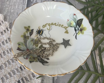 Royal Windsor, bone china upcycled 'Bee organised' jewellery/trinket dish