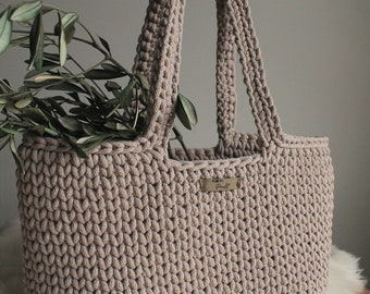 Shopper, handbag, crocheted bag, bag, shopping bag, crocheted