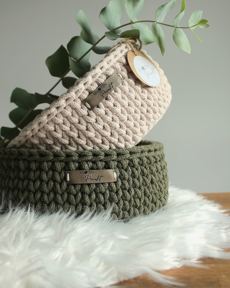 Crochet basket utensil storage basket image 1