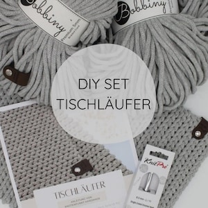DIY Set Tischläufer Häkelanleitung deutsch modern