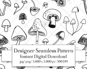 Mushrooms - DIGITAL Seamless Pattern