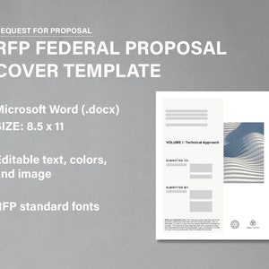 RFP Proposal Cover | Minimal RFP Proposal Cover Template | Federal Proposal Cover