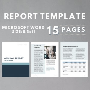 Annual Report Template | Word Report | Marketing Report | Audit Report | Nonprofit Report | Corporate Business Template