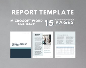 15-Page Annual Report Template: Microsoft Word (8.5x11)