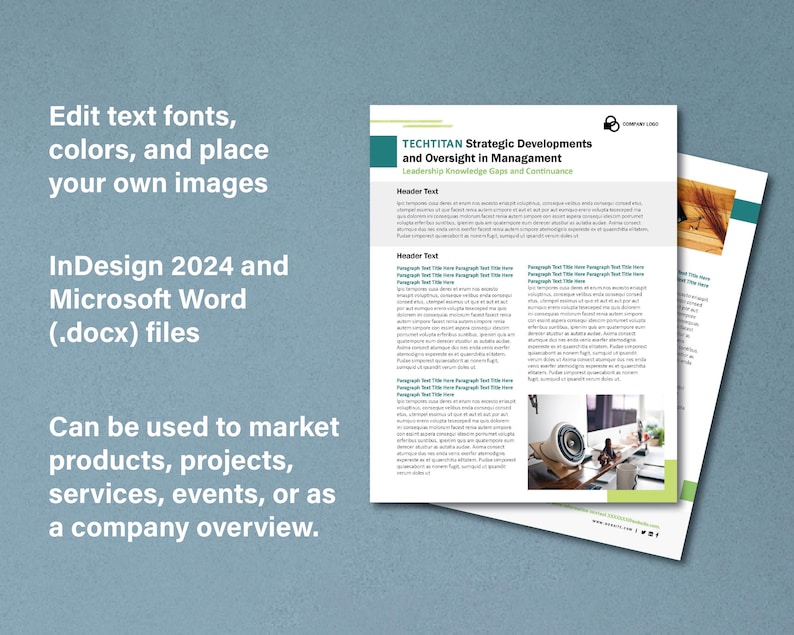 One & Two Pager Template Bundle | Company Overview (microsoft Word ...