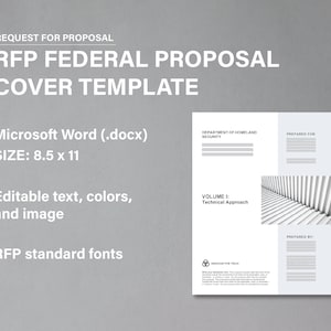 RFP Proposal Cover | RFP Proposal Cover Template | Federal Proposal Cover