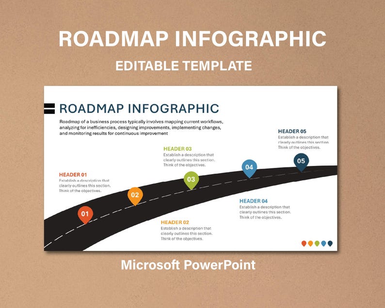 Road Map Text Box Roadmap Infographic Template | Project Timeline Roadmap - Etsy