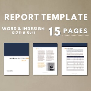 Annual Report Template | Word Report | InDesign Report | Corporate Report | Marketing Report | Business Report