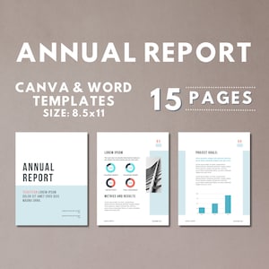Annual Report Template | Word Template | Canva Template | Audit Template | Quarterly Report | Brochure Template | Marketing