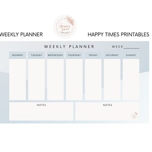 Printable Weekly Planner Printable Landscape, Weekly Schedule, Undated ...