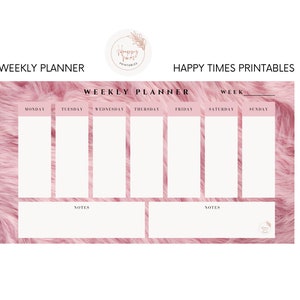 Printable Weekly Planner Printable Landscape, Weekly Schedule, Undated Planner,Weekly Organizer, Office Planner, Desk Planner, Blank Planner