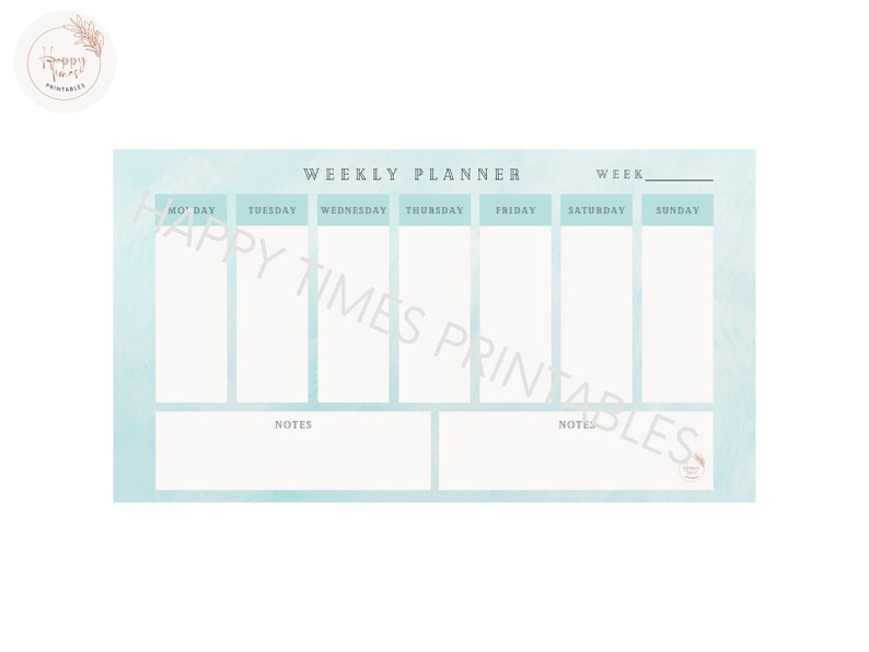 Printable Weekly Planner Printable Landscape, Weekly Schedule, Undated ...