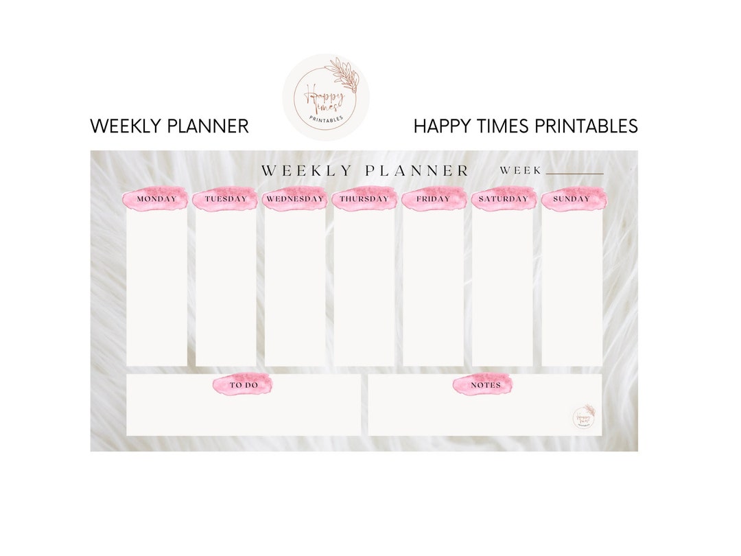 Printable Weekly Planner Printable Landscape Weekly Schedule - Etsy ...