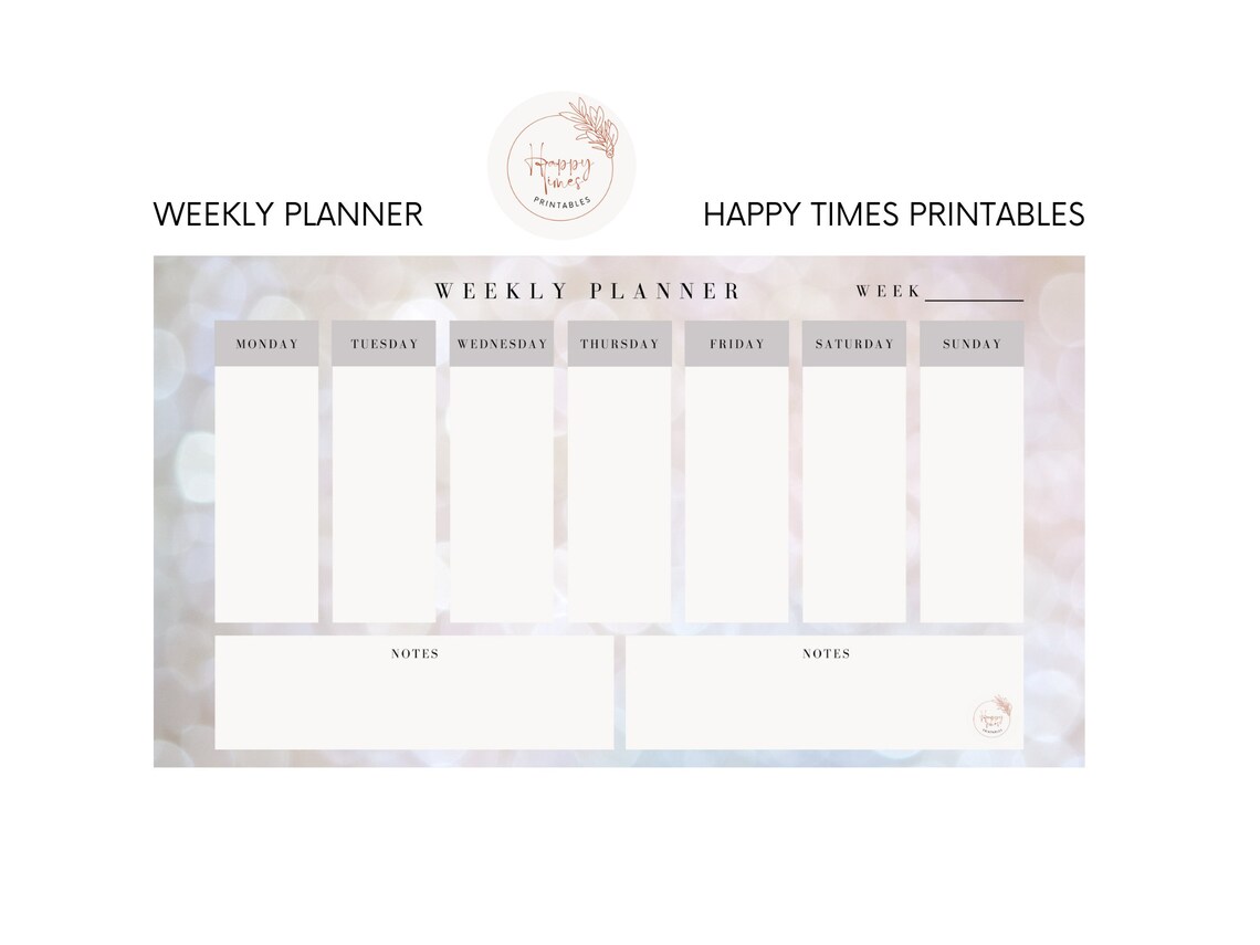 Printable Weekly Planner Printable Landscape, Weekly Schedule, Undated ...