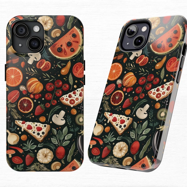 Aesthetic Vintage Collage Food Phone Case for iPhone | Trendy Pizza Love Cool Phone Casing | Cute Case for iPhone 15 14 13 12 11 Pro Max