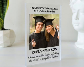Personalized Graduation Daughter With Parents Print Rectangle Plaque, Appreciation Gifts for Mom, Dad On Graduation Day, Graduation 2023