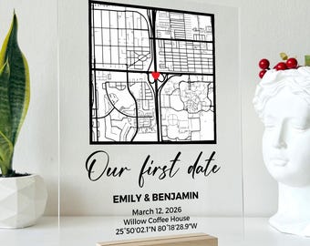 SHIP IN 1 DAY Where It All Began Map | Our First Date Personalised Map Anniversary Gift Valentines Day