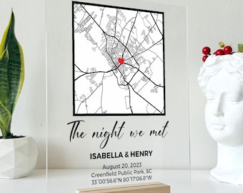 SHIP IN 1 DAY The Night We Met Map | Personalised Map Our First Date Anniversary Gift, Valentines Day
