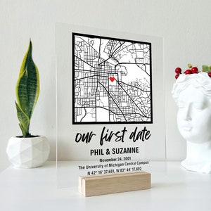 Our First Date Gift - Where It All Began Couples Map Gift for Her Personalized Gift Couples Gifts for Him Mother’s Day Gifts Grandma Gift