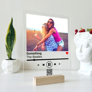 SHIP IN 1 DAY Personalised Music Plaque -  Last Minute Gift Couple Photo Gift Best Friend Gift, Valentines Day