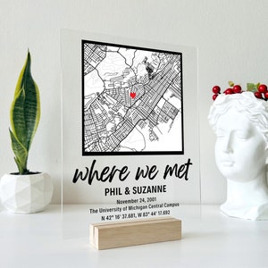 EXPÉDITION EN 1 JOUR Carte du lieu où nous nous sommes rencontrés | Où tout a commencé Carte personnalisée Notre premier rendez-vous amoureux Cadeau d'anniversaire Emplacement Cadeau de Noël Premier rendez-vous