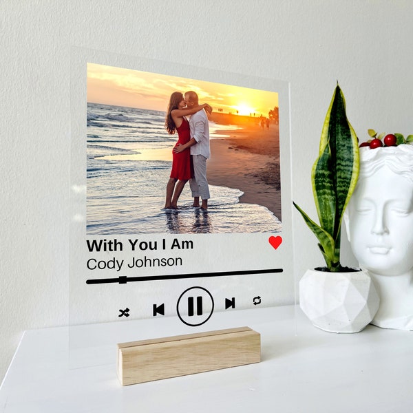 NEXT DAY SHIP Last minute gift Gift for Boyfriend Girlfriend Gift for Her Custom Song Plaque Acrylic Plaque Mother’s Day Gifts, Grandma Gift