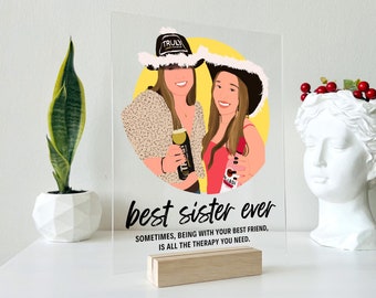 BEST FRIEND DRAWING - Custom Best Friend Illustration, Birthday Gift, Gift for Friend, Custom Illustration, Mother’s Day Gifts, Grandma Gift