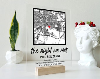 SHIP IN 1 DAY The Night We Met Map | Personalised Map Our First Date Anniversary Gift, Valentines Day