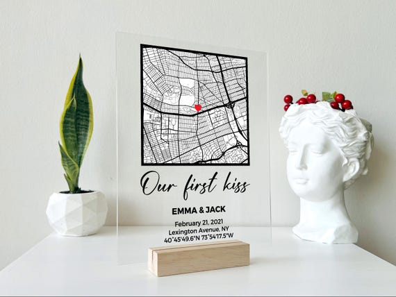 SHIP IN 1 DAY Where We Met Map | Where It All Began Personalised Map Anniversary Gift, Valentines Day