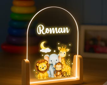 Luz de noche personalizada para niños: luz LED personalizada para dormitorio de bebé, regalo para recién nacidos, regalo de San Valentín.